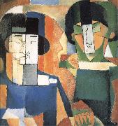 Diego Rivera Portrait of Makiyo and Fujita oil